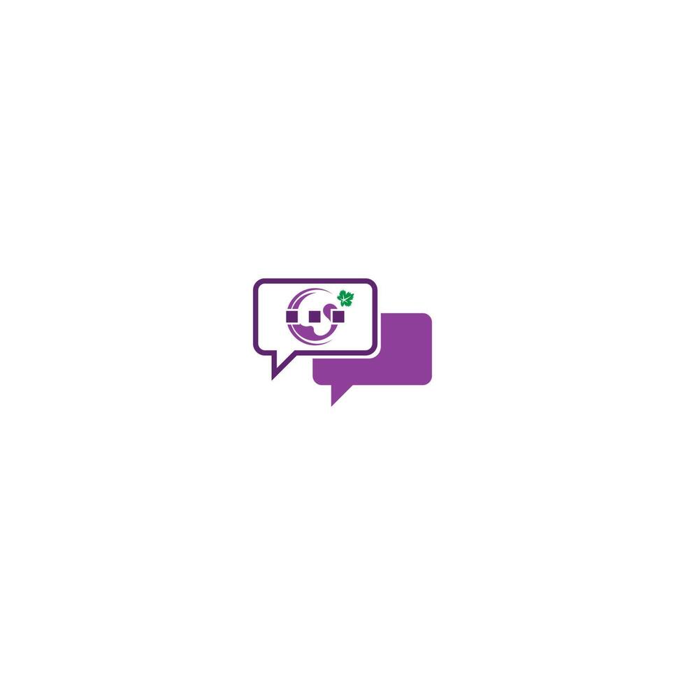 Bubble chat grape icon vector