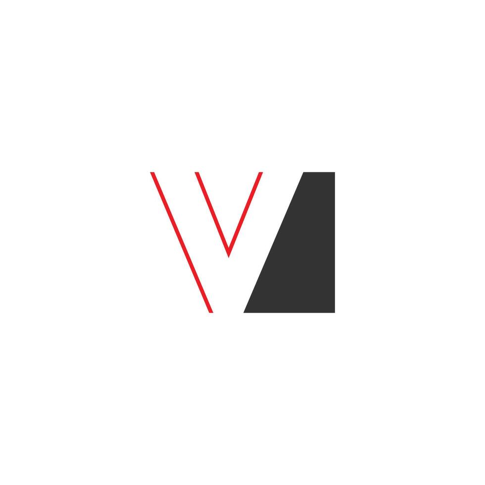 Letter V on square design vector