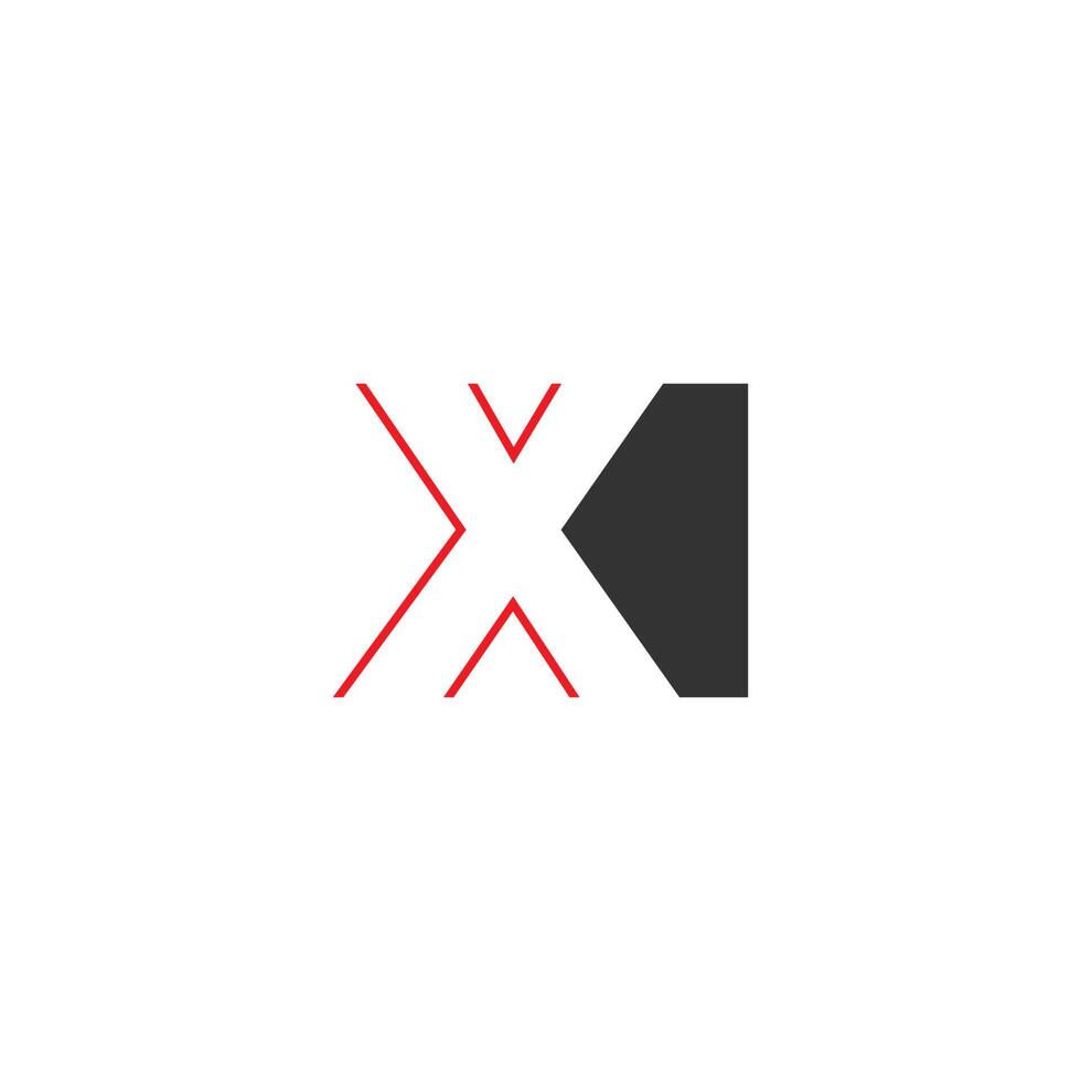 letra x en diseño cuadrado vector
