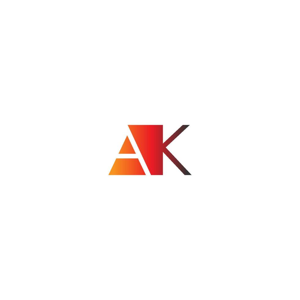combinación de logotipo de letra ak vector