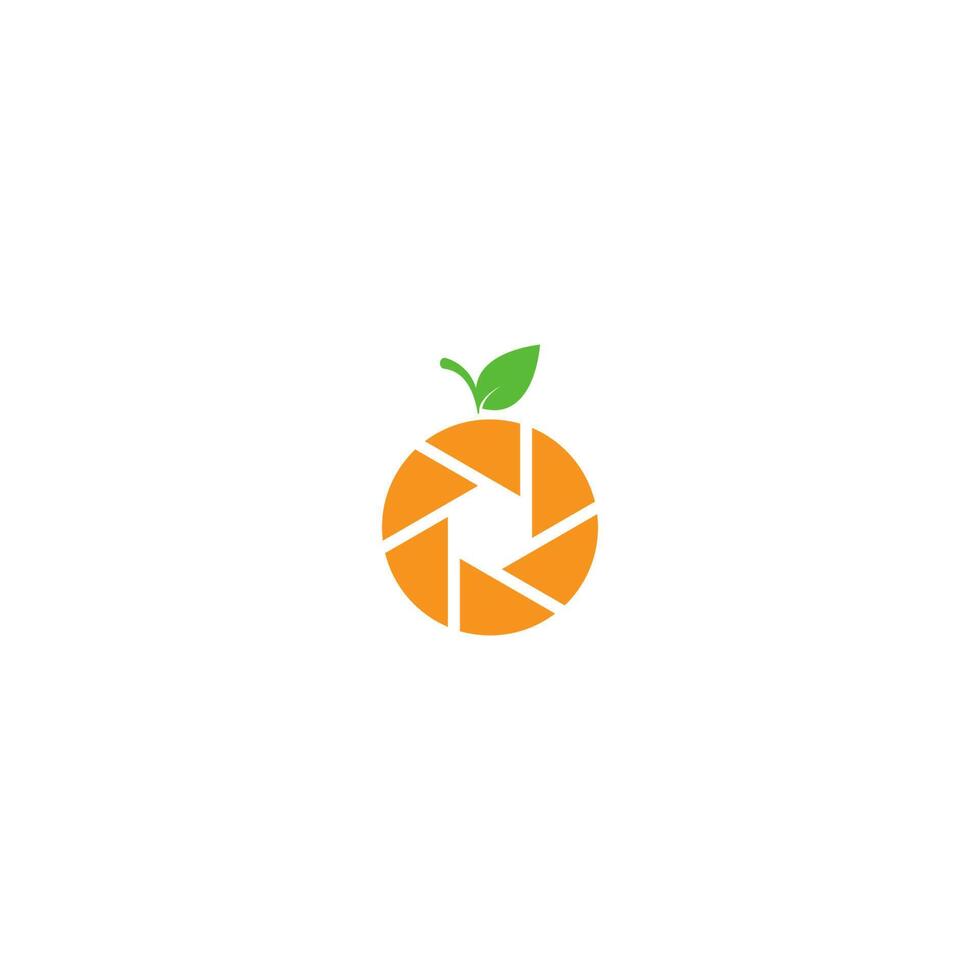 Camera shutter  logo orange vector