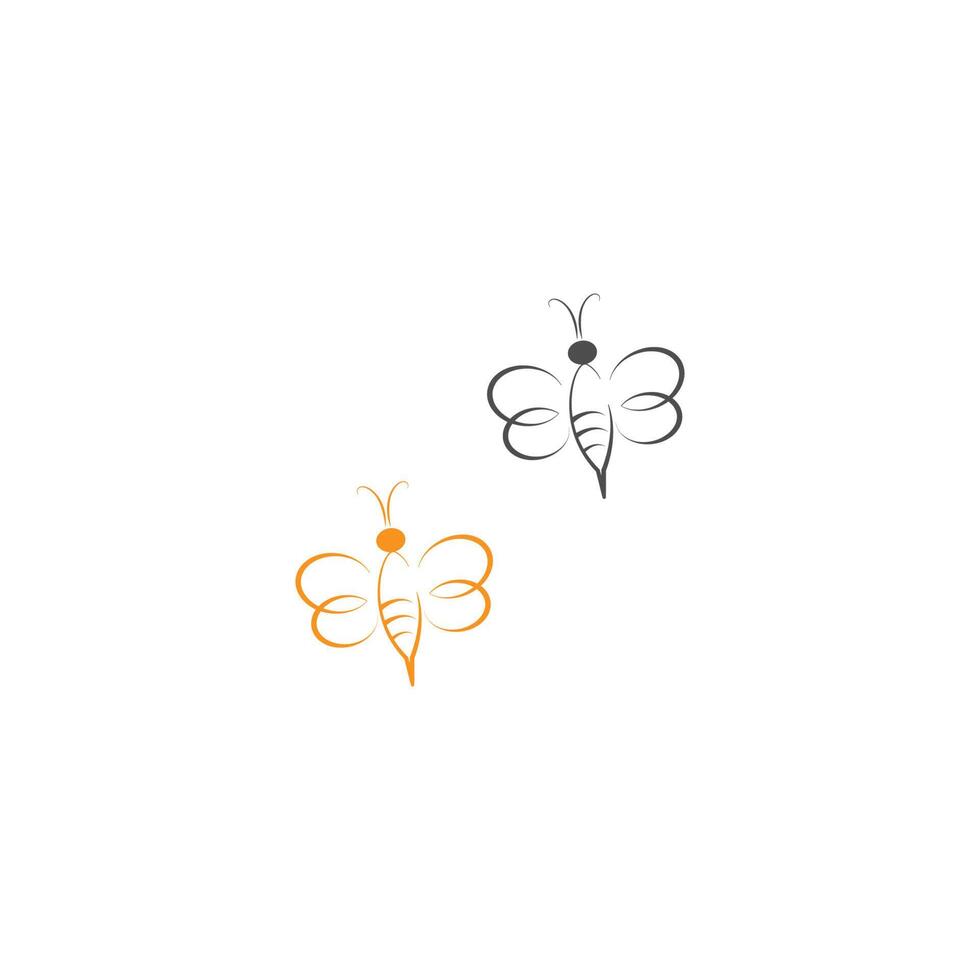 abeja logo icono diseño creativo vector