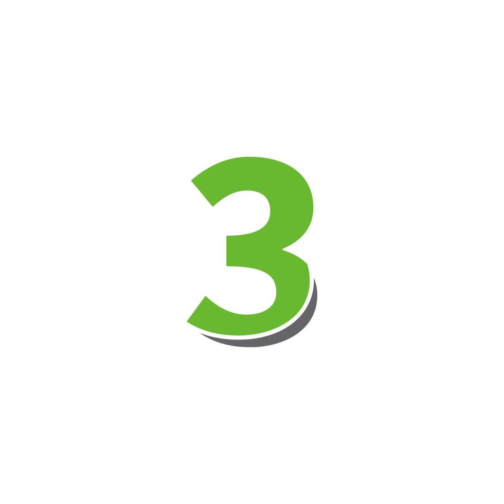 Number 3 logo icon design concept vector