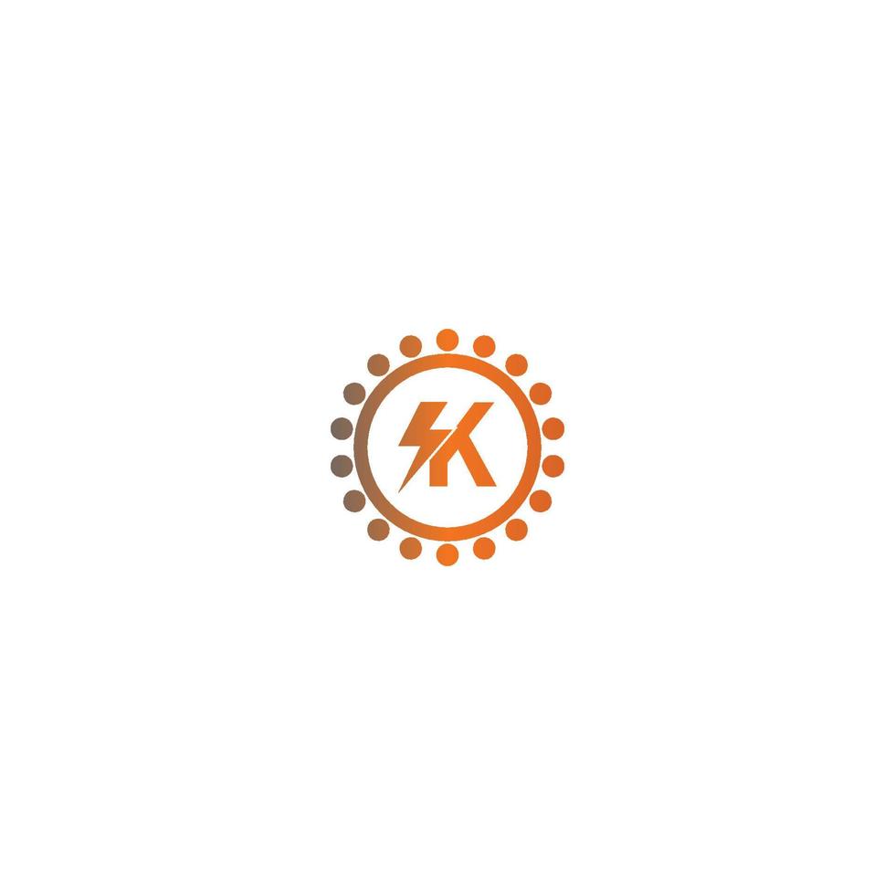 Lightning Letter K logotype gradient color vector