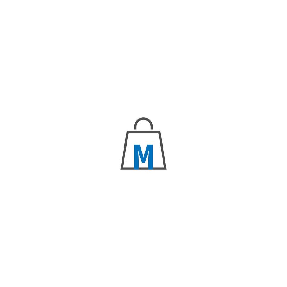 Letter M  on shopping bag vector