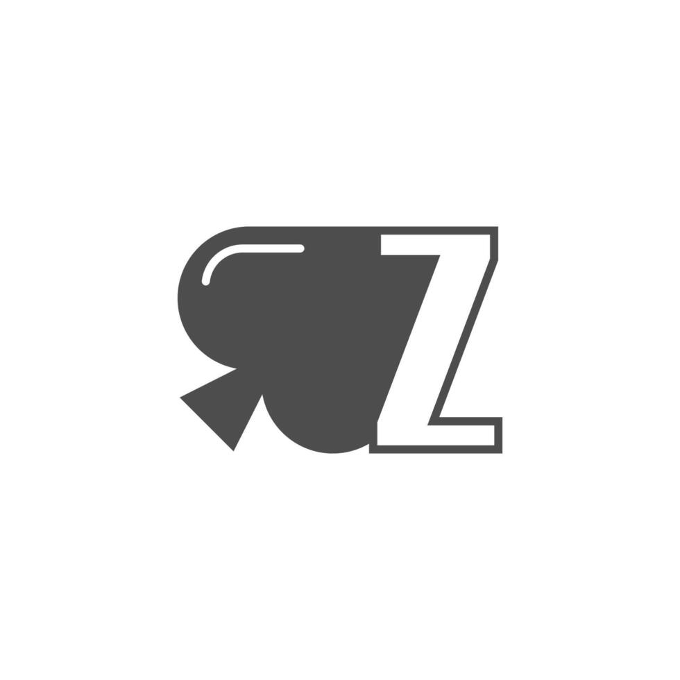 Letter Z logo combined with spade icon design vector