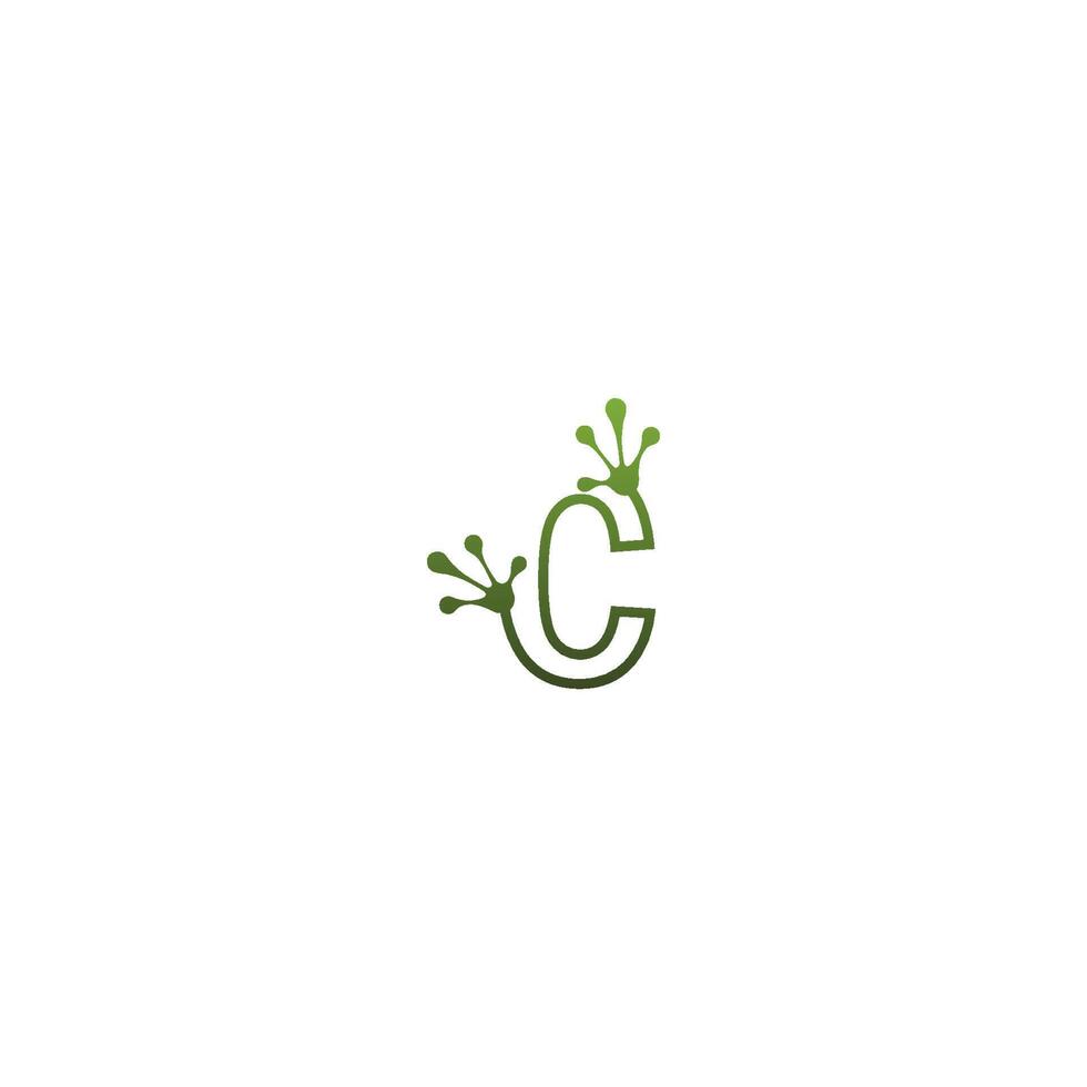 Letter C logo design frog footprints concept icon vector