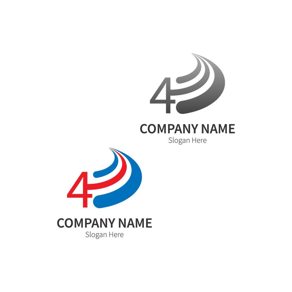 Number 4 Logo Business Template Vector