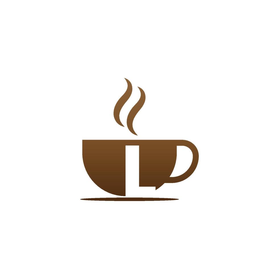 café taza icono diseño letra l logo vector