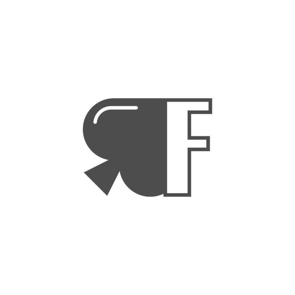 Letter F logo combined with spade icon design vector