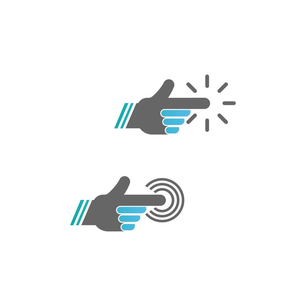 vector de diseño de icono de logotipo de tecnología táctil de mano digital