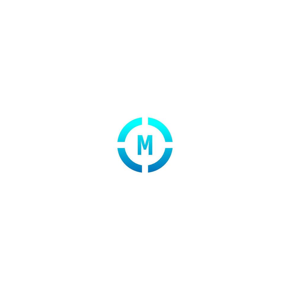 Circle M  logo letter design concept in gradient colors vector