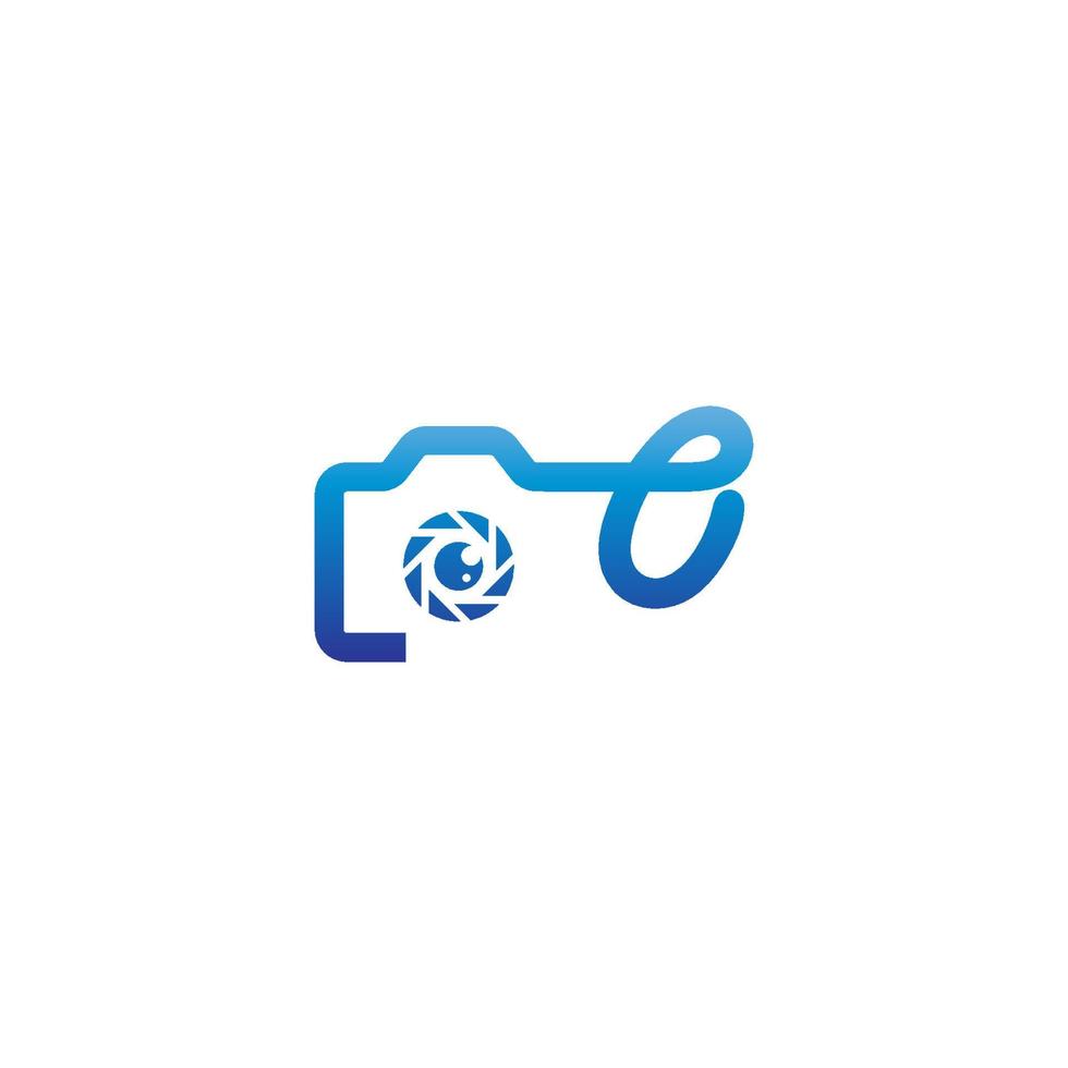 Letter O logo of the photography is combined with the camera icon vector