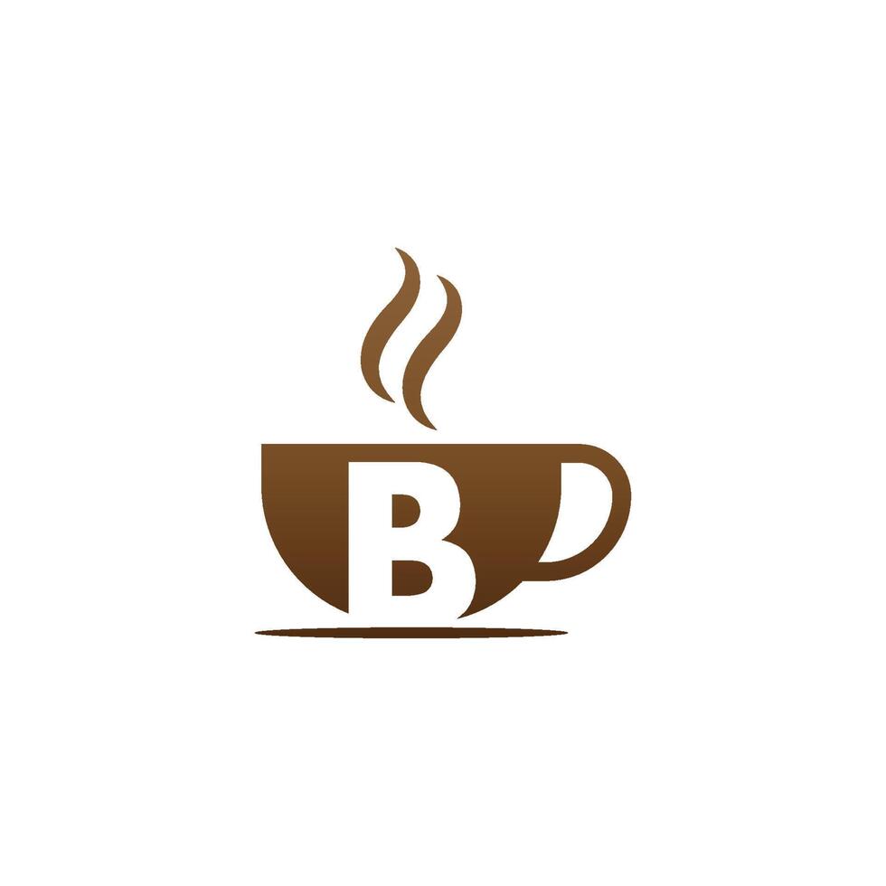 Coffee cup icon design letter B  logo vector