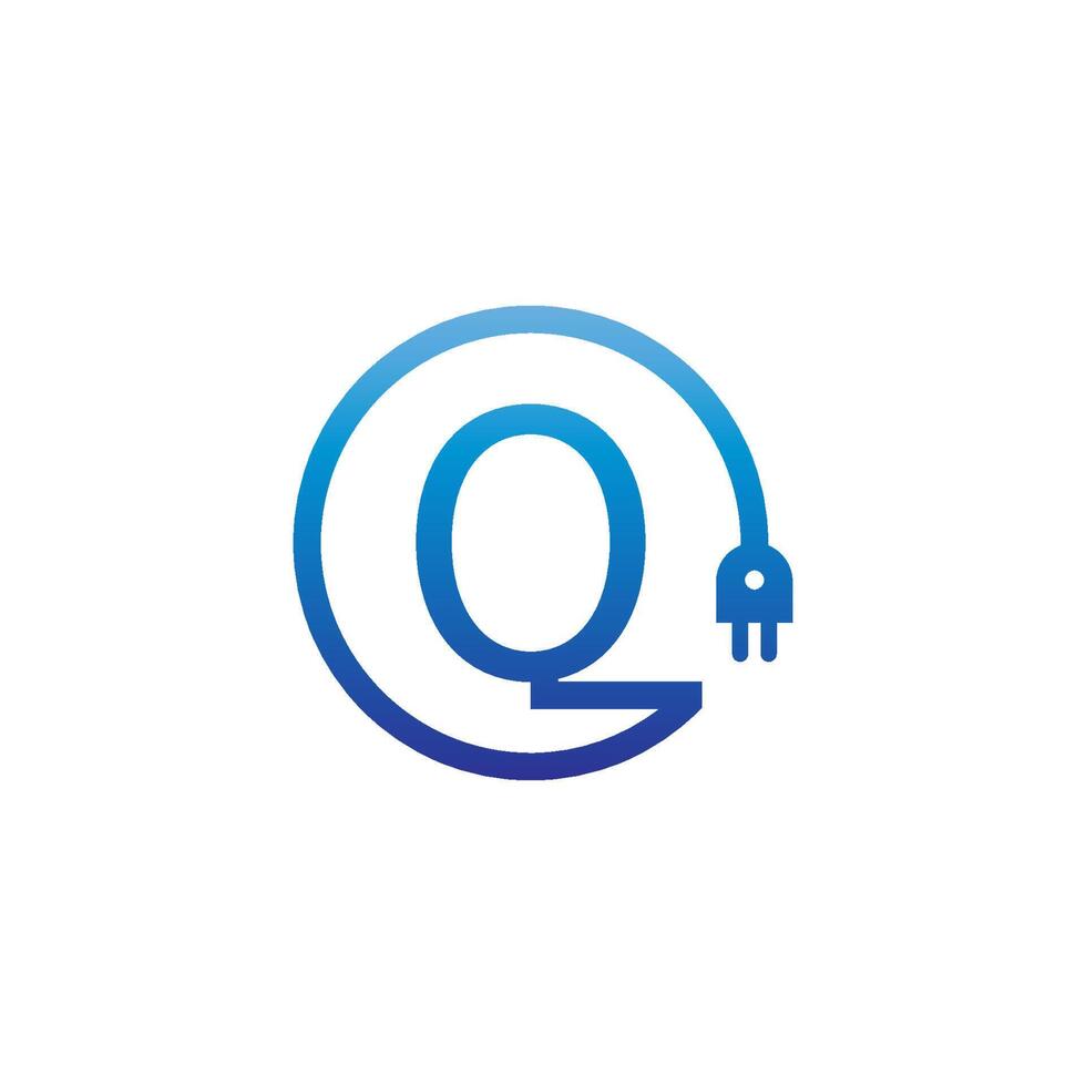 Power cable forming letter O logo vector