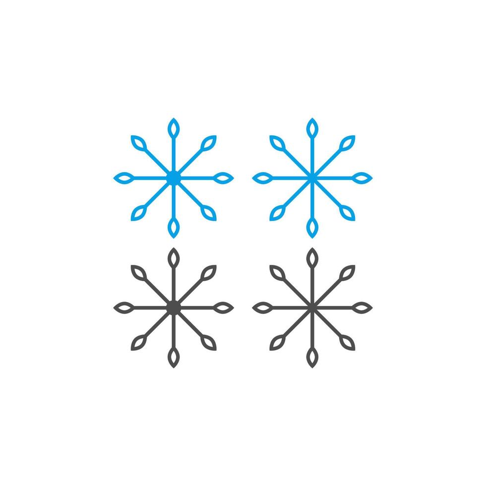 icono de adornos navideños con forma de copos de nieve vector