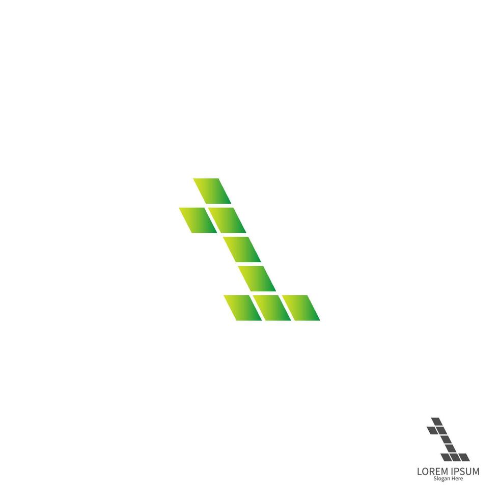 Number 1  square logo icon concept design vector