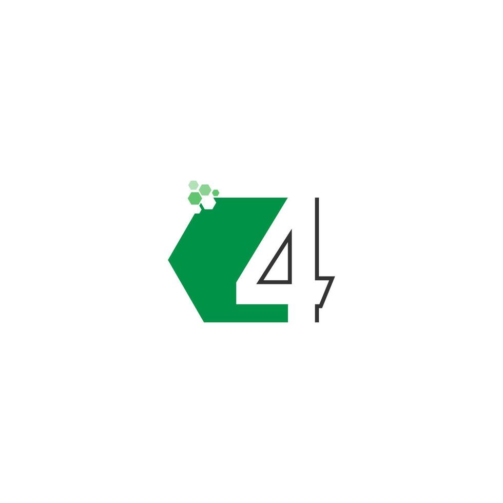 Number 5 on hexagon icon design vector