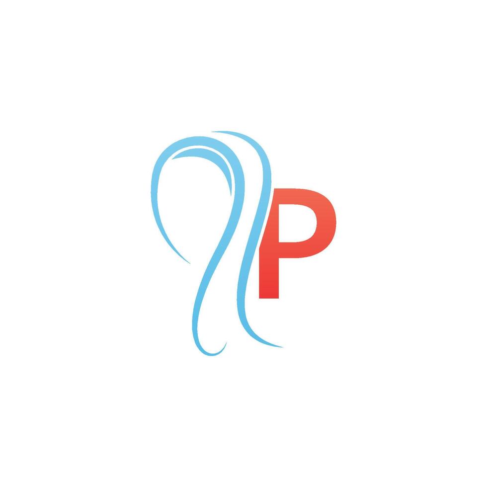 Letter P icon logo combined with hijab icon design vector