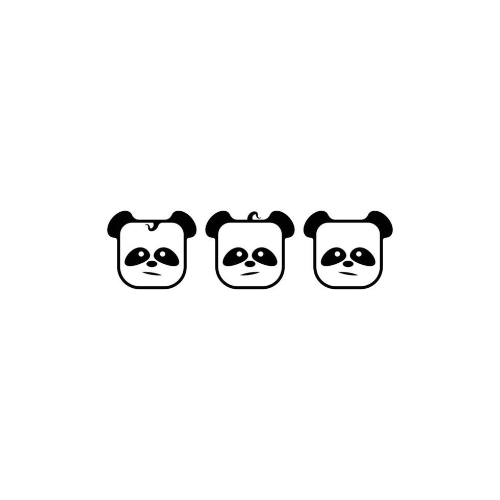 logotipo de icono de panda vector