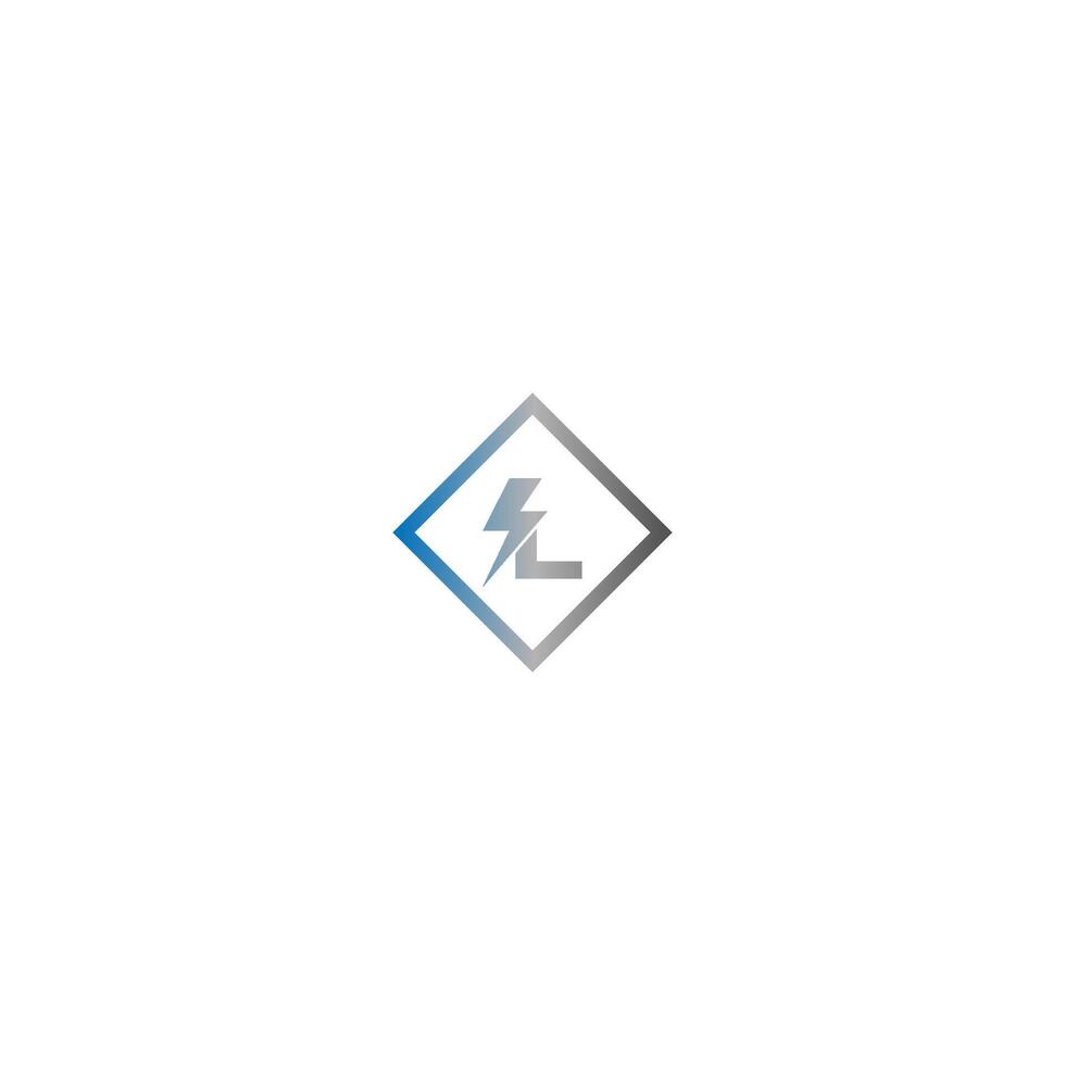 Lightning letter L logotype gradient color vector