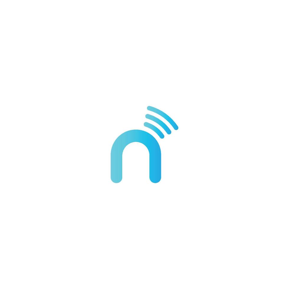 Letter n, Wireless connecting logo vector