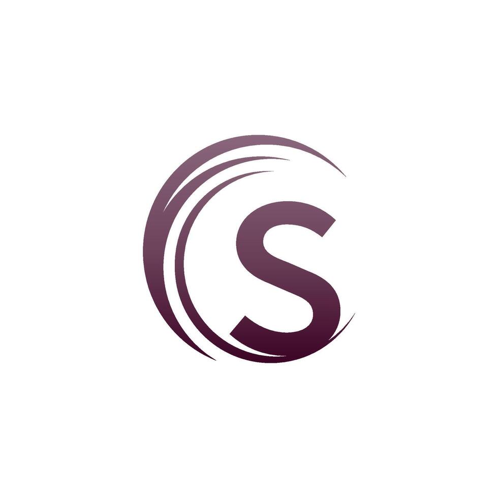Wave circle letter S logo icon design vector