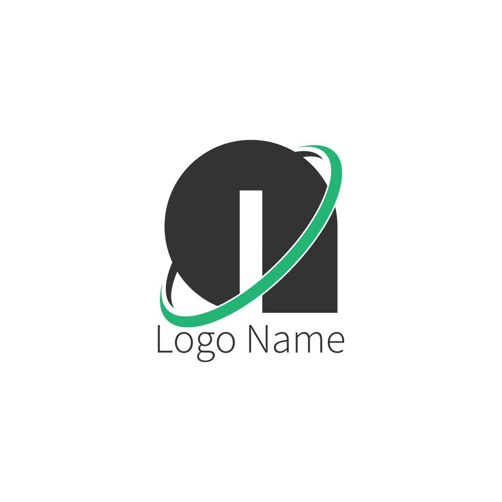 logotipo de icono de círculo de letra i, concepto de círculo de icono de letra de diseño vector