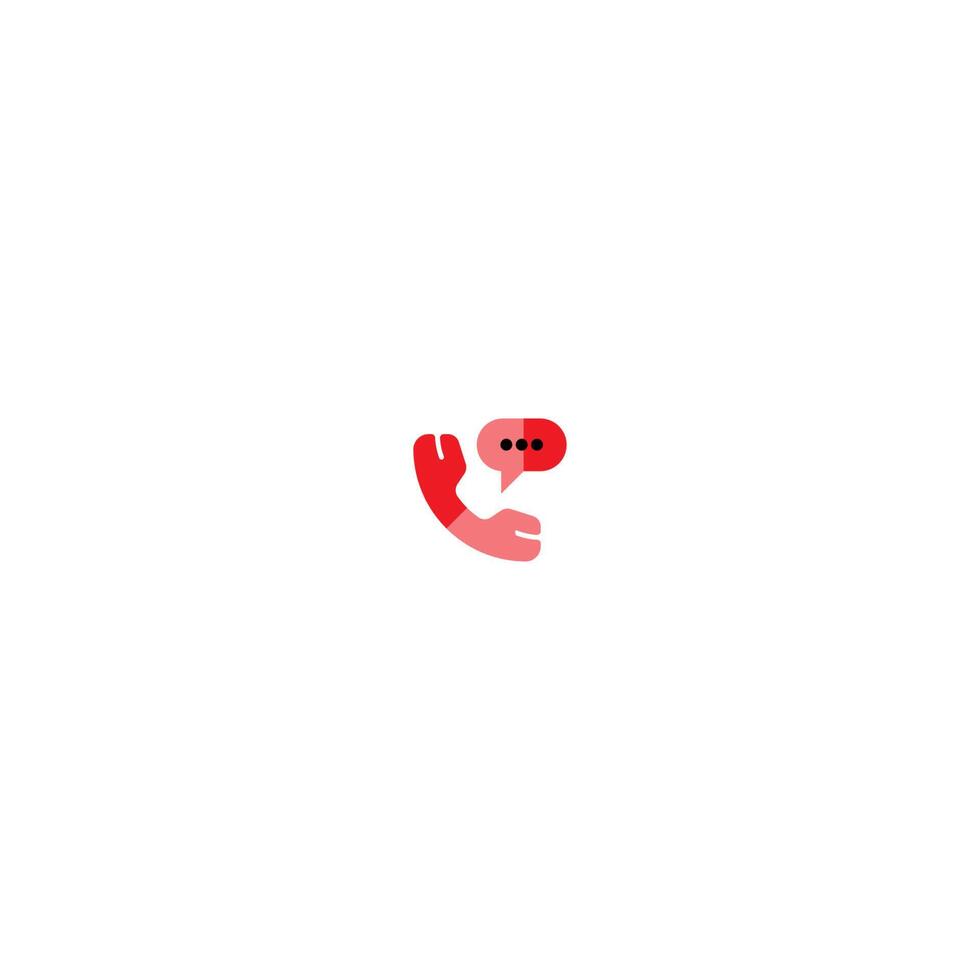 Phone bubble chat icon logo template vector