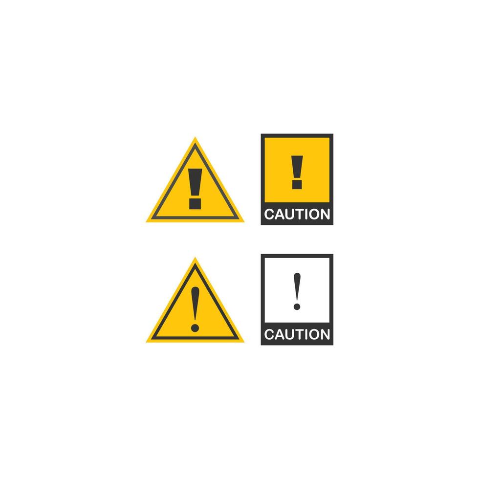 Warning, Prohibition, Exclamation mark beware icon logo template vector