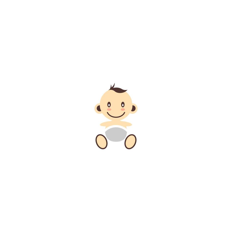 Baby cute logo icon concept vector