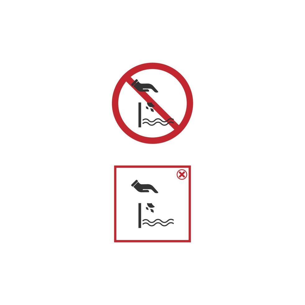 Do not throw garbage in the river icon vector