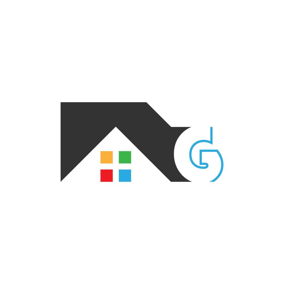 Letter G  logo Icon for house, real estate vector