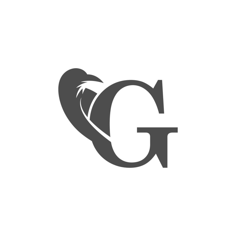 diseño de logotipo de icono de combinación de letra g y cuervo vector