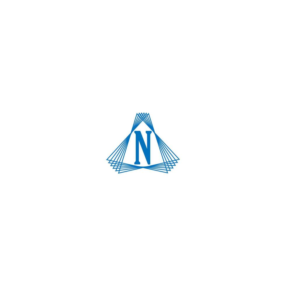 logotipo de la letra n en diseño de color azul vector