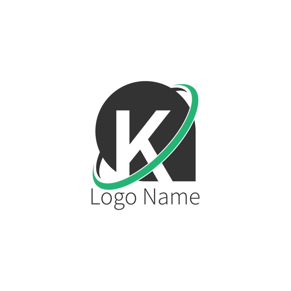 logotipo de icono de círculo de letra k, concepto de círculo de icono de letra de diseño vector