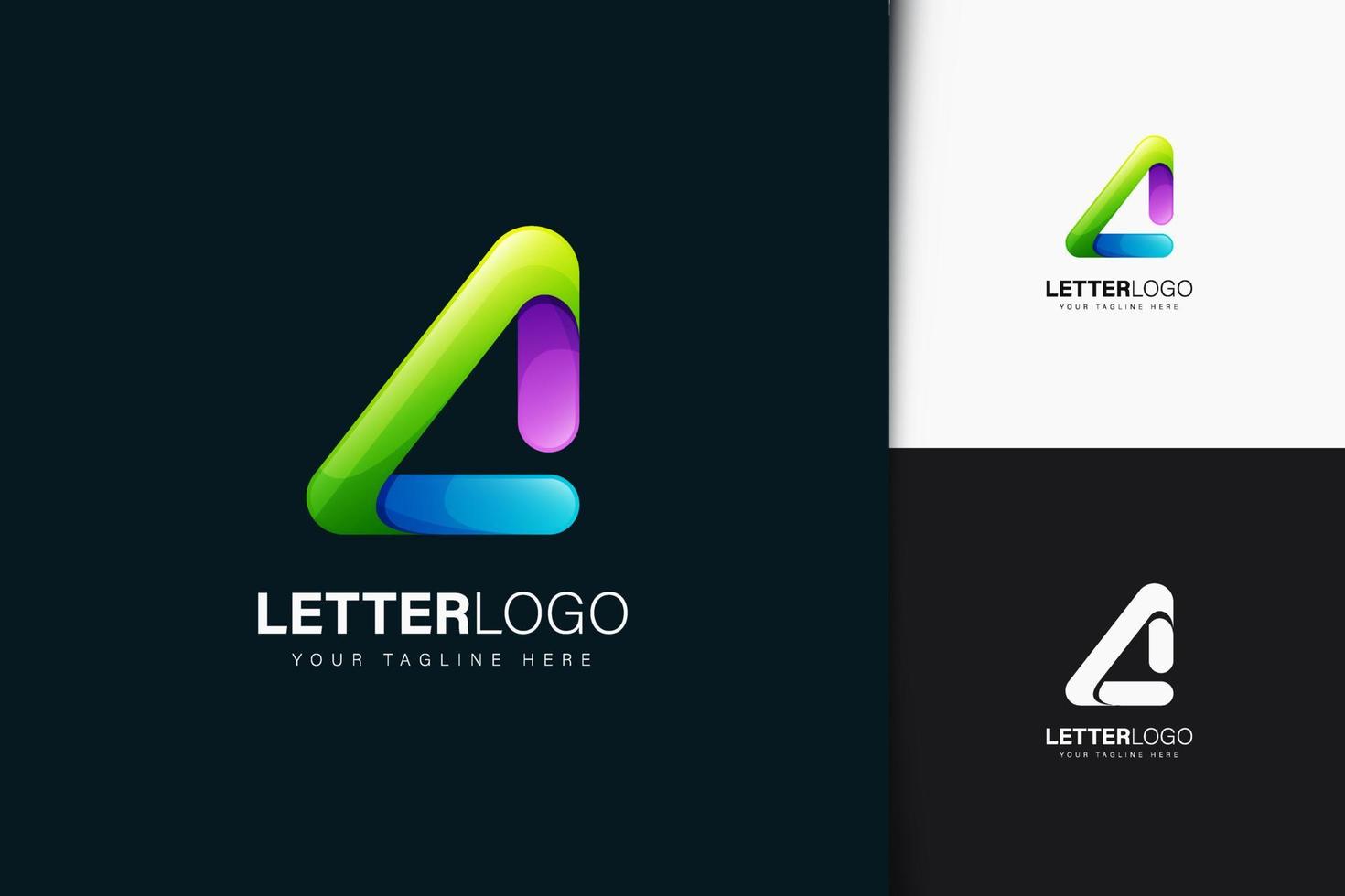 Letter A logo design with gradient vector