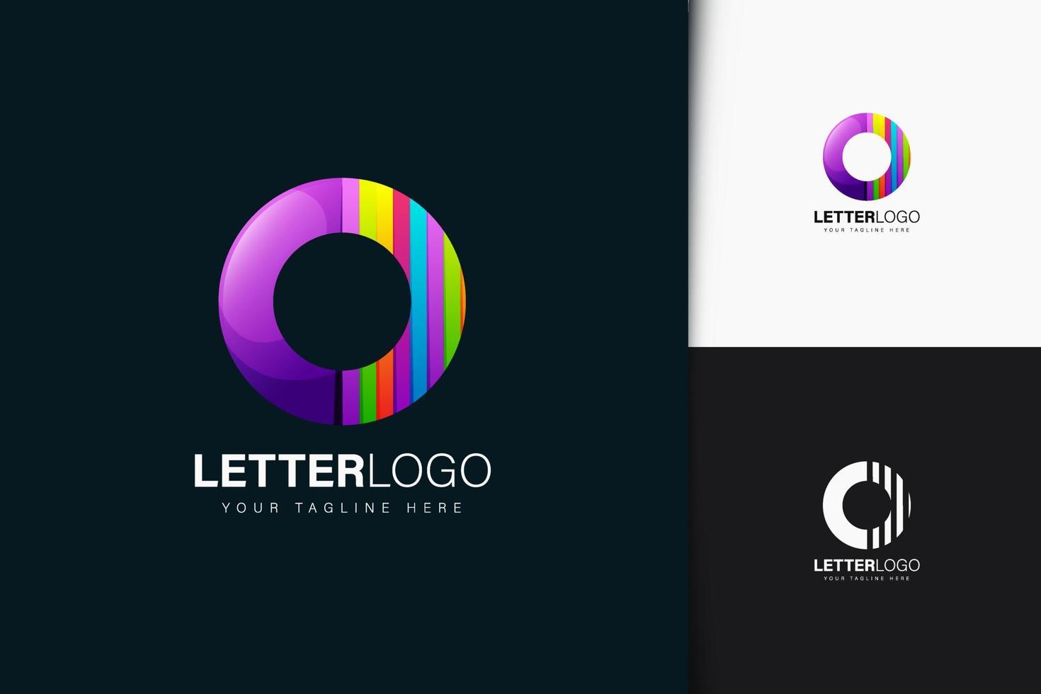 Letter O logo design with gradient vector