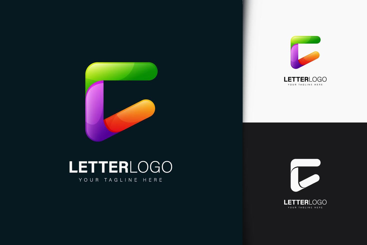 Letter C logo design with gradient vector