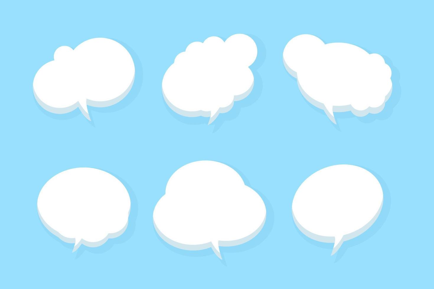 Blue speech bubble chat icon collection vector
