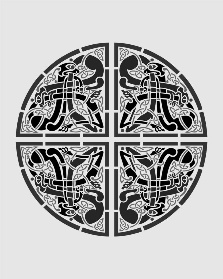 patrón de ornamento celta con elementos de estilo circular vector