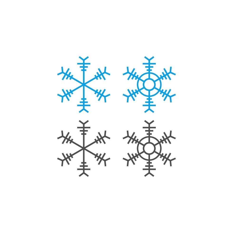 icono de adornos navideños con forma de copos de nieve vector