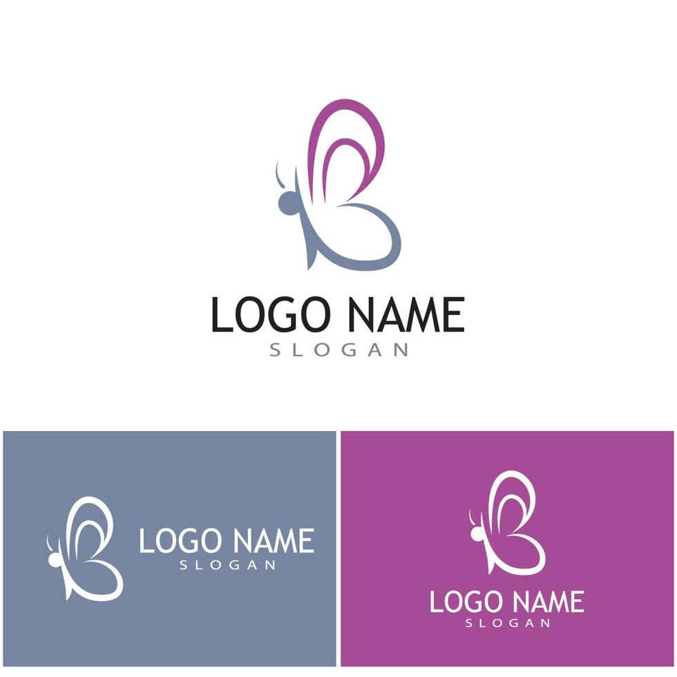 Beauty Butterfly logo Vector icon design