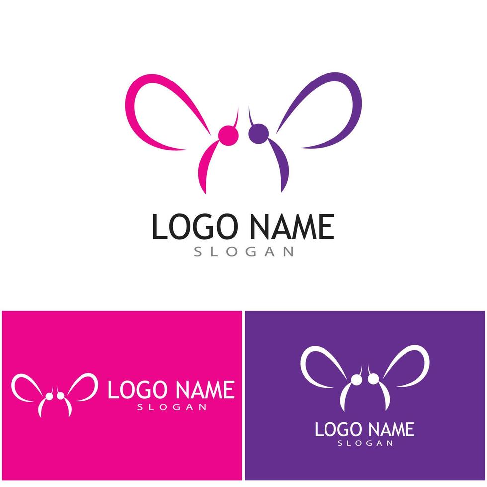 Beauty Butterfly logo Vector icon design