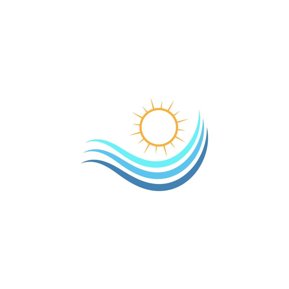 diseño de icono de logotipo de onda y sol vector