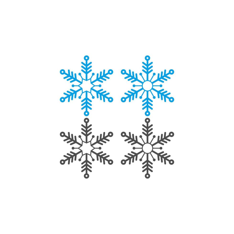 icono de adornos navideños con forma de copos de nieve vector