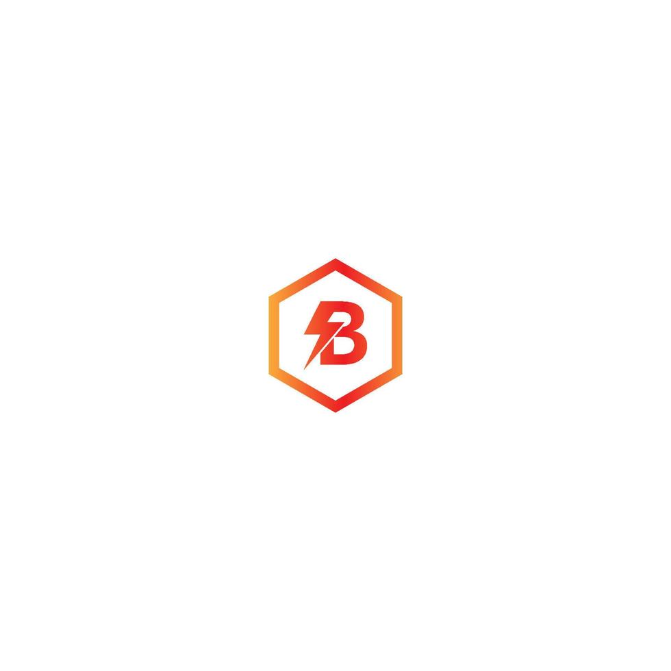 rayo letra b logotipo degradado color vector