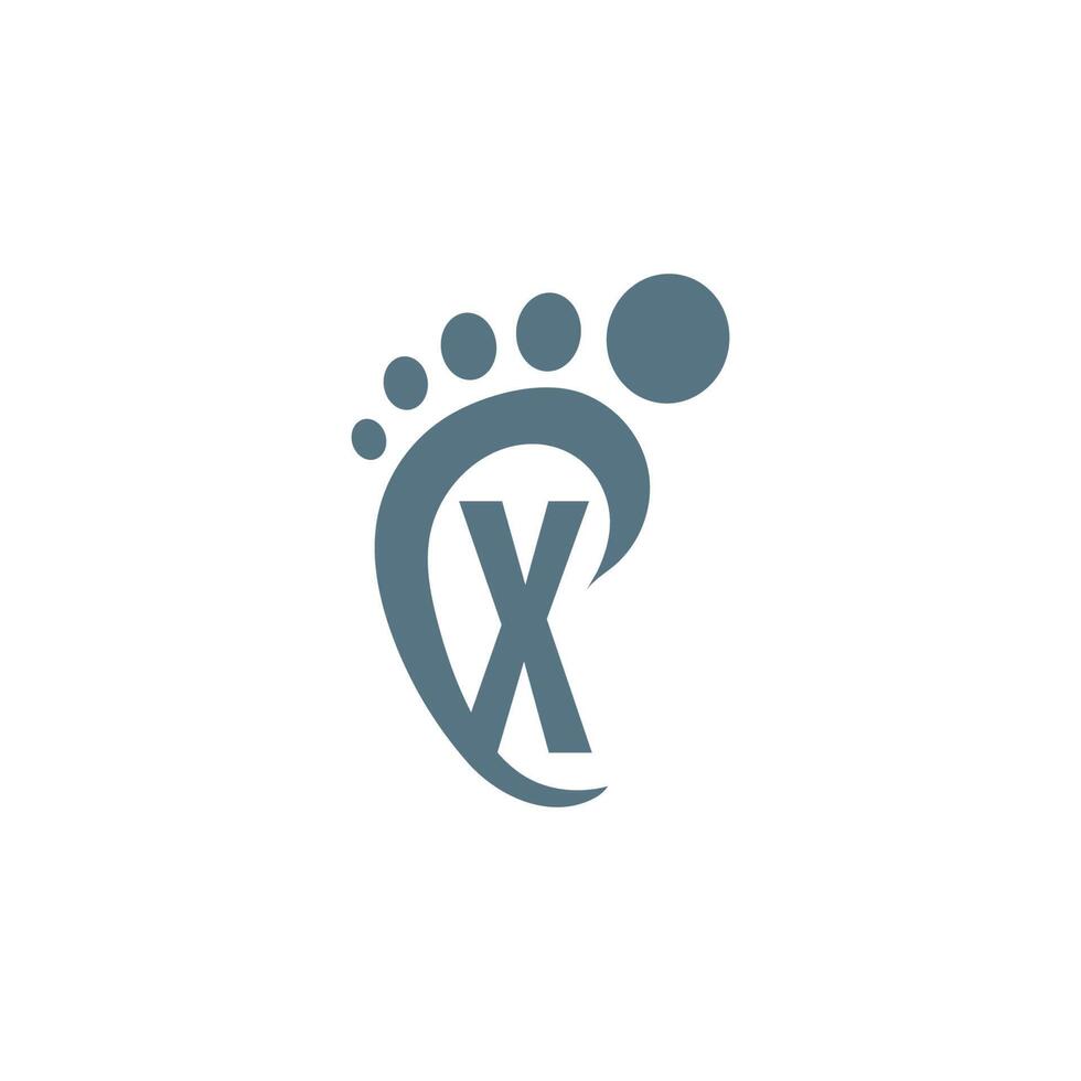 Letter X icon logo combined with footprint icon design vector
