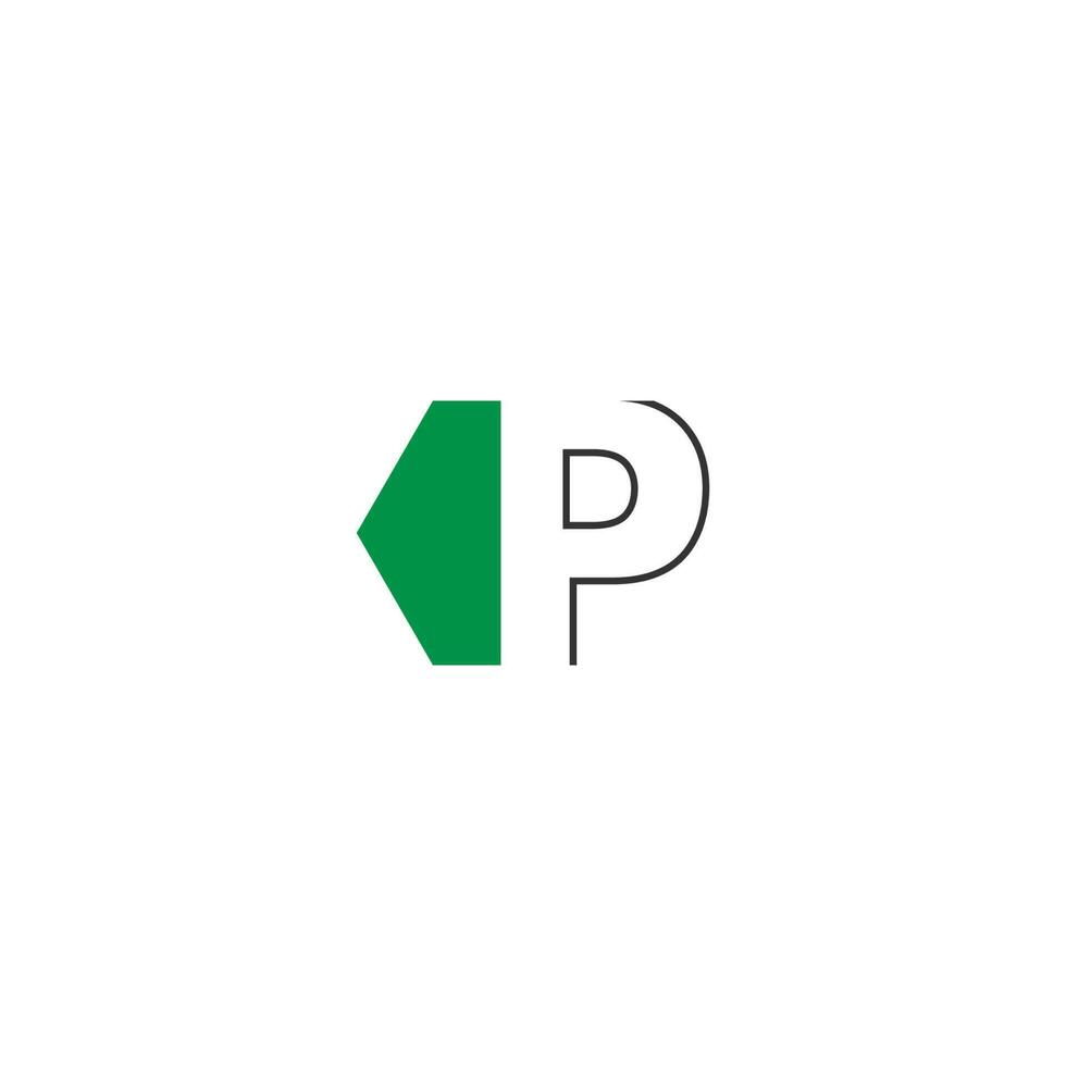 Letter P on hexagon icon design vector