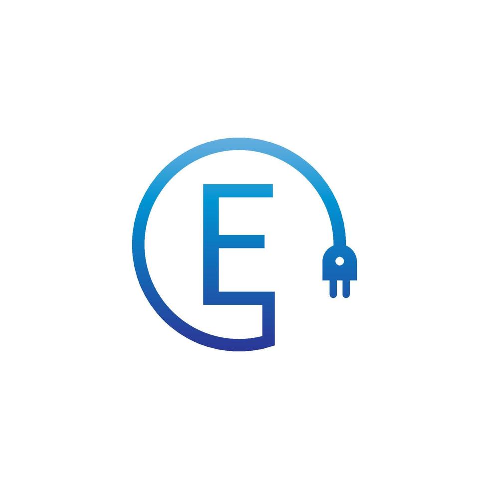 Power cable forming letter E logo vector